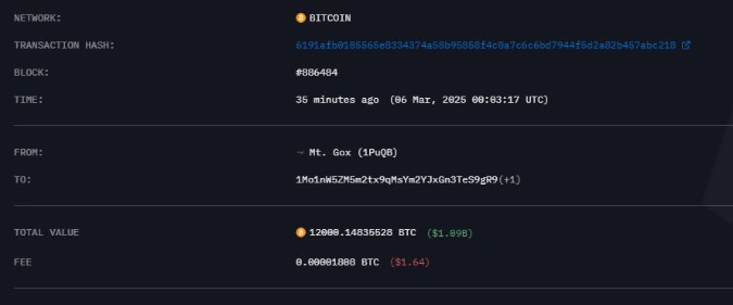 $1 Billion Bitcoin Transfer From Mt. Gox Sends Crypto Markets Into Turmoil