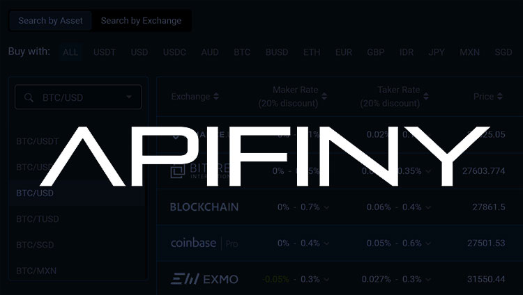 Crypto trading network Apifiny launches new smart order routing feature across 25+ exchanges