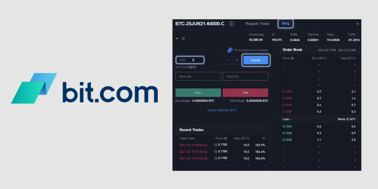 Crypto derivatives exchange Bit.com adds Request For Quote (RFQ) function via Paradigm