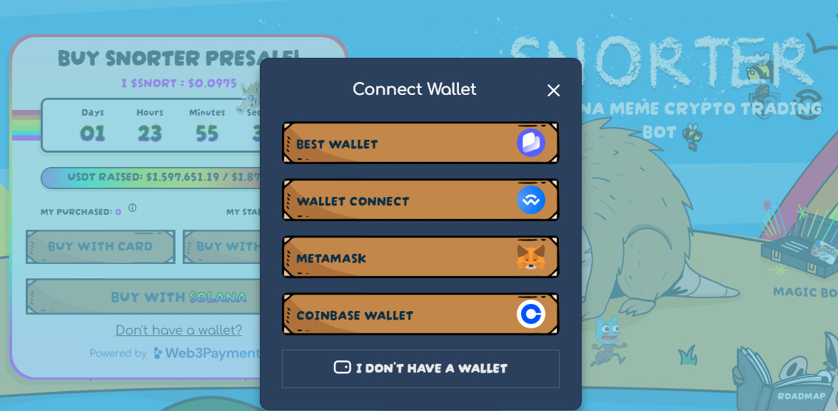 connect-wallet-to-buy-snorter