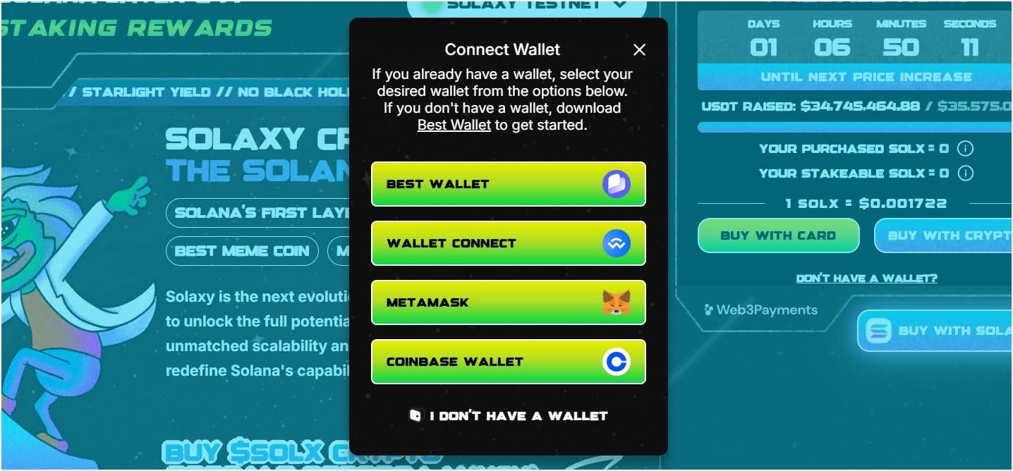 connect-wallet-to-the-solaxy-presale-website