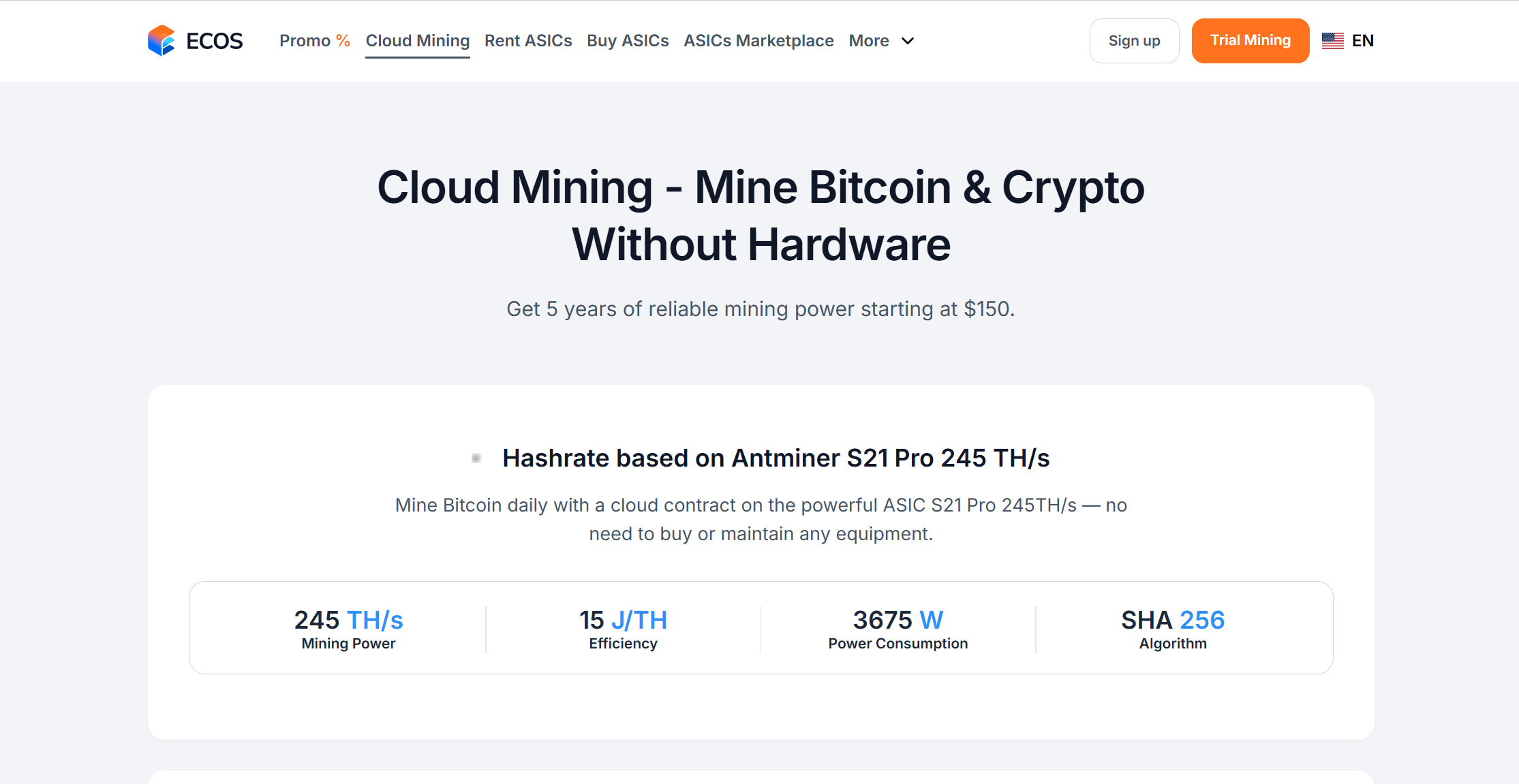 ecos-cloud-mining-platform