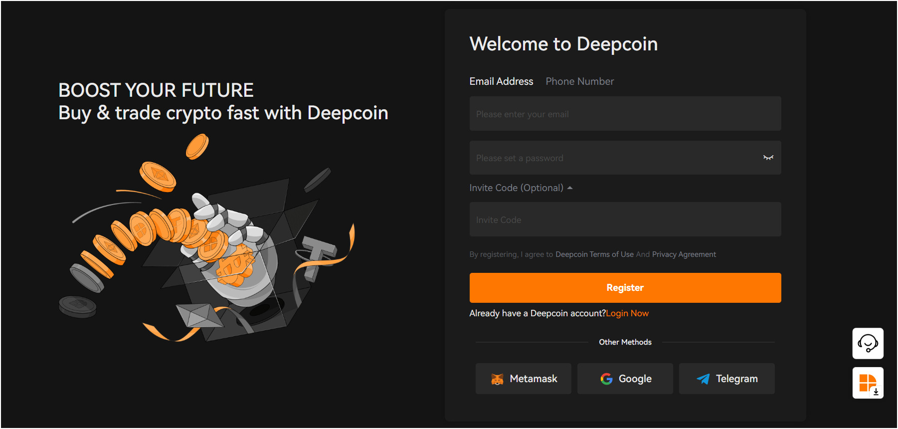 open-deepcoin-trading-account