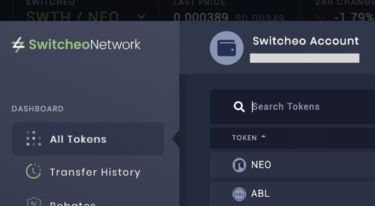 Switch Network Switcheo Accout